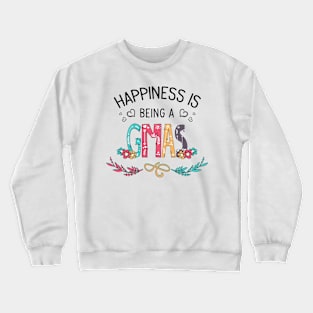 Happiness Is Being A Gmas Wildflowers Valentines Mothers Day Crewneck Sweatshirt